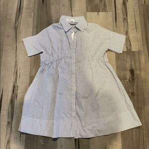 Smile White and Blue Stripes Dress